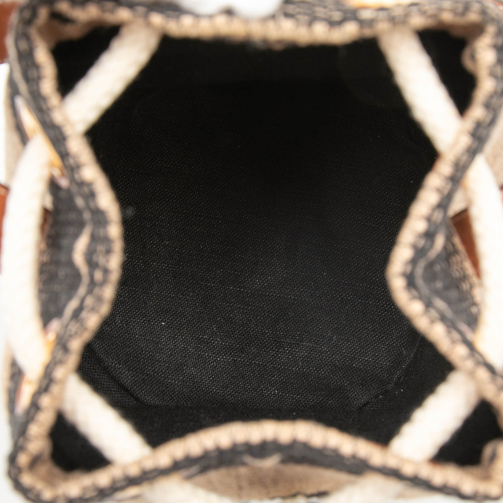 Pre-Loved Celine Small Triomphe Raffia Drawstring Bucket Bag - Picture 4 of 8